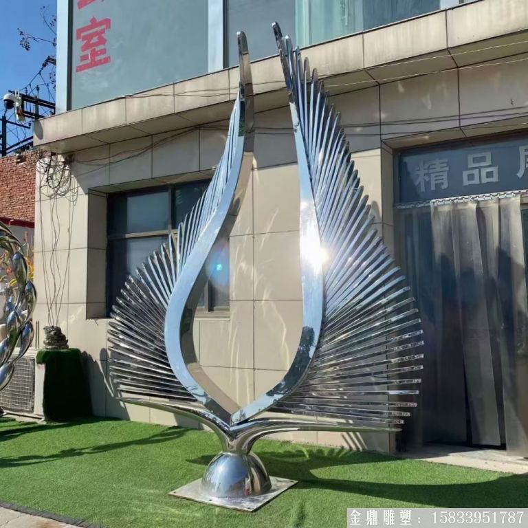 不銹鋼翅膀雕塑，異型雕塑